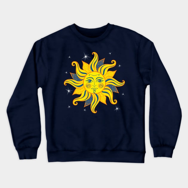 Vintage Hippie Sun Crewneck Sweatshirt by machmigo